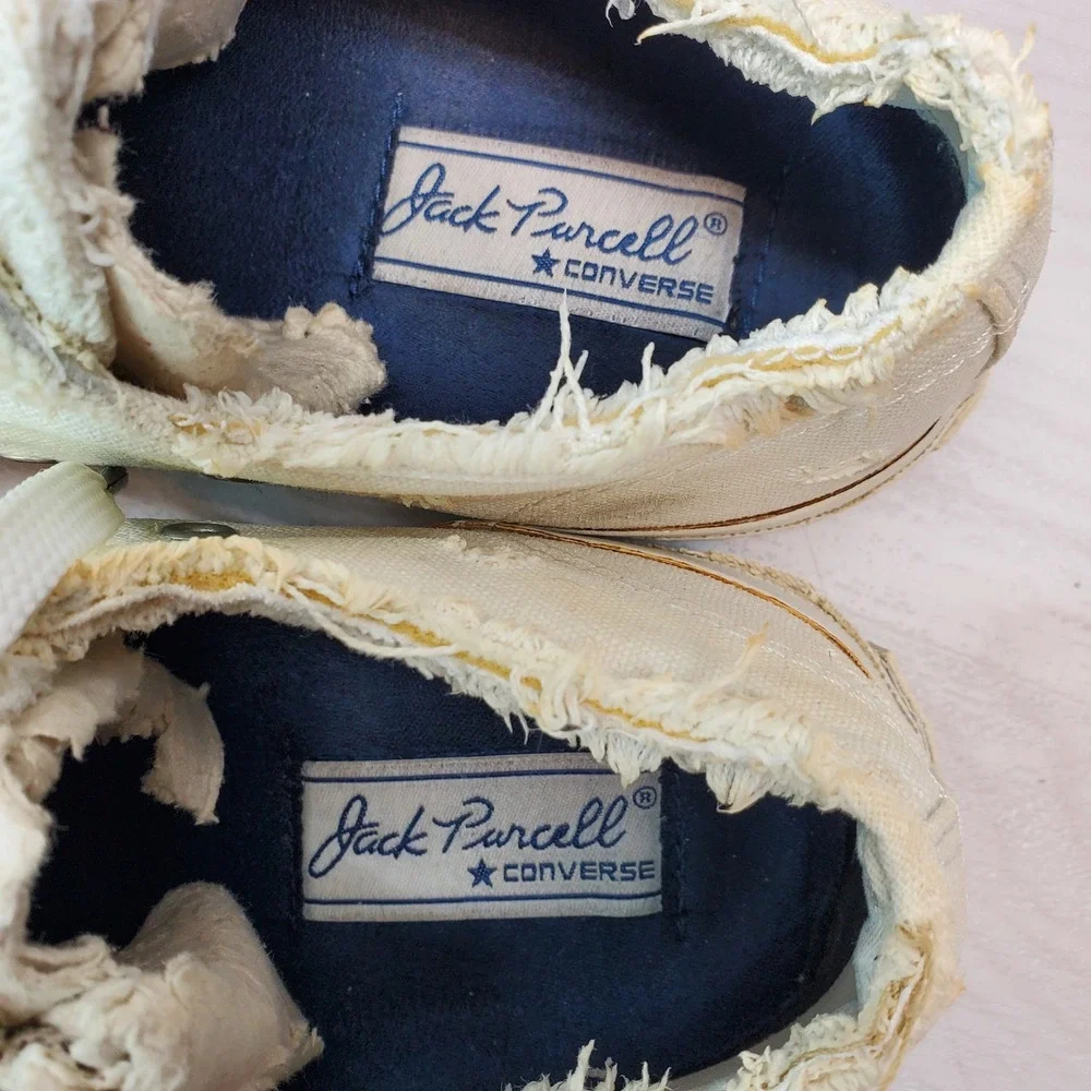 Converse‎ Jack Purcell Low Top Canvas Sneakers Cream White Men's Size 7 US 6 UK - Picture 15 of 16